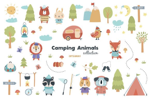 Download Camping Animal Digital Printable Clipart - Clipart Collection