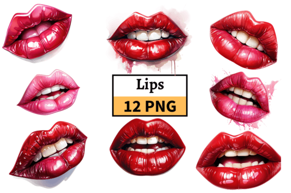 Download Red and Pink Lips Clipart Bundle PNG - Clipart Collection