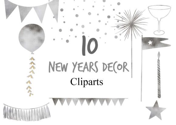 Download New Year Party Decor Clipart - Clipart Collection