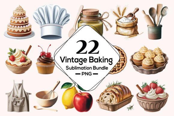 Download Vintage Baking Sublimation Clipart PNG - Clipart Collection