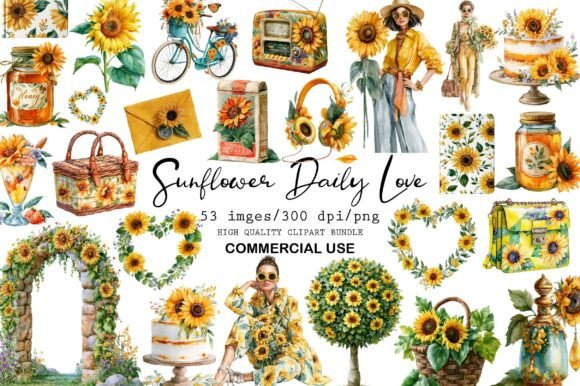 Download Watercolor Sunflower Daily Love Clipart - Clipart Collection