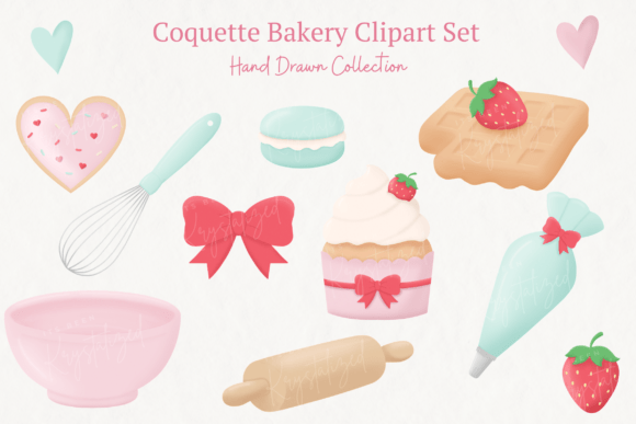 Download Coquette Bakery Clipart Bundle - Clipart Collection